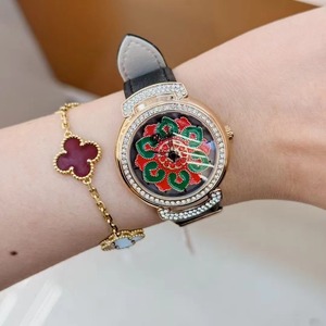 <span class=keywords><strong>Montre</strong></span> pour femme DINIMI de haute qualité, nouveau design, boutique spécialisée, tendance de la mode, <span class=keywords><strong>montre</strong></span> à quartz, motif de <span class=keywords><strong>lotus</strong></span>, cadran rotatif, roue de la chance - Product Image 4