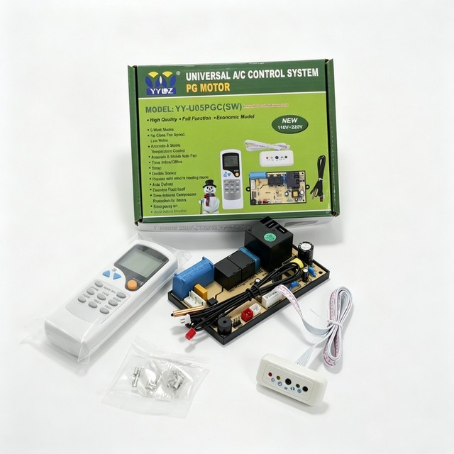 Universal PG Motor Air Conditioner Control Board Kit Wide Voltage AC Replacement Mainboard with Remote Control Display Panel