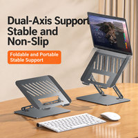 Support d'ordinateur portable réglable et pliable en acier au carbone pour ordinateur portable de 17,3 pouces, support ergonomique de refroidissement, rehausseur de bureau