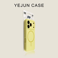 Coques de téléphone portable iPhone 17 Pro Max en silicone liquide effet peau, avec bouton IA tout-en-un, fixation magnétique, couleur unie, minimaliste, moulage par injection