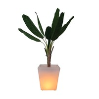 Vas Bunga LED, Vas Tanaman LED, Vas Berdiri Lantai Besar Tinggi 70Cm, Lampu Lantai Taman Luar Ruangan