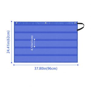 Panel de Pared con Bolsillos para Almacenamiento, Decoración para Aulas Escolares, Tablero de Anuncios, Borde de Poliéster Azul, 37.8x24.4 pulgadas - Product Image 3