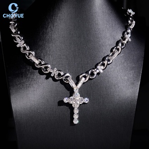 925 Silver Moissanite Cross Pendant Necklace Rhodium Plated <b>Iced</b> <b>Out</b> Hip Hop VVS Moissanite <b>Chain</b> Luxury Unisex Everyday Wear - Product Image 5