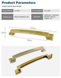Poignée de meuble moderne en alliage de zinc de haute qualité pour placard, armoire, commode, chambre à coucher, tiroir, quincaillerie pour armoire de cuisine - Product Image 3