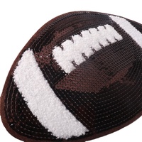Patchs de football personnalisés brodés thermocollants écologiques pour Noël, avec grandes décorations à sequins et motif de lettres anglaises, pour chapeaux et vêtements de sport d'équipe