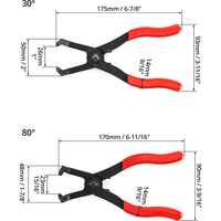 Outil de démontage des fixations 2 pièces Pince coudée à 30 degrés pour Honda pour Toyota GM Ford Chrysler Outil d'extraction de rivets pour véhicule