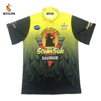 Vente en gros de chemises de course Chemises Pit Crew en sublimation Impression Chemise de course Performance pour hommes