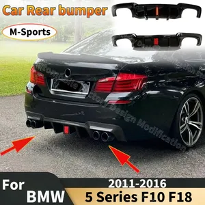 ดิฟฟิวเซอร์กันชนหลัง StarNav สำหรับ F18 ซีรีส์ 5 M-Sport ปี 2011-2016  แบบดัดแปลงสไตล์ M5  ช่องระบายอากาศคู่ พร้อมไฟ LED สปอยเลอร์กันชนหลัง - Product Image 6