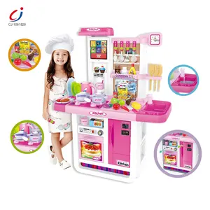 Chengji set mainan dapur elektrik, set mainan dapur plastik nyaman modern untuk anak perempuan