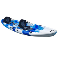 Canoë de pêche tandem pour 3 personnes, bateau océanique, kayak à assise sur le dessus, en vente