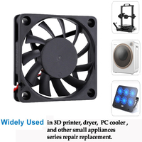 Ventilateur de refroidissement PC Gdstime GDA6010 60x60x10mm 12V sans balais à roulement à bille en plastique avec dissipateur thermique, fonction FG, 3500 tr/min