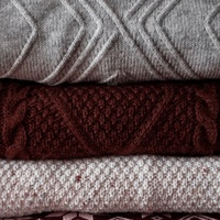 Sweater Wanita Musim Dingin Rajutan Tangan Wol Kasmir dengan Renda, Aplikasi, Bordir Bunga, Kerah Kancing, Gaya Bohemian