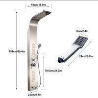 Panneau de douche à effet pluie Bec thermostatique Buse de douche Colonne Mélangeur Panneau de douche de salle de bain