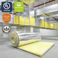 Isolation de conduit de climatisation HVAC R6 de 1 pouce, résistance au feu UL723 USA, avec feuille d'aluminium pour bureaux et usines