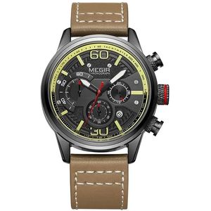 Reloj de Pulsera MEGIR 2110 para Hombre, Cronógrafo de Lujo con Correa de Cuero, Relojes Hombre de Cuarzo con Malla de Acero, Marca Original - Product Image 6