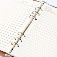 Spiral A5 PU Leder Notebook mit 6 Ringen Lose blatt Binder nachfüll bares Schreibheft
