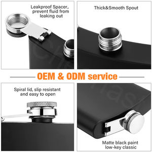 Cheerfast Factory Venta al por mayor <span class=keywords><strong>Whisky</strong></span> Licor Hip Flask Matte Black 5-10Oz Metal Acero inoxidable A prueba de fugas <span class=keywords><strong>Macallan</strong></span> Hip Flask - Product Image 3