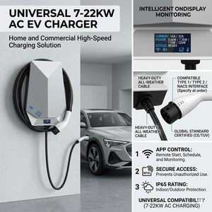 Cargador de Vehículos Eléctricos Inteligente con Control por Aplicación WiFi, 7kW 32A, Nivel 2, Wallbox, Estación de Carga Doméstica para Vehículos Eléctricos BYD - Product Image 3