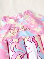 Maillot de bain pour enfants, imprimé mignon de licorne de dessin animé, maillot de bain une pièce à fermeture éclair pour filles, jeu d'eau