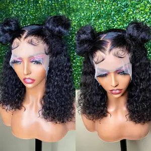 Wholesale Human Hair Wigs Straight Short Bob Wig With Bangs For Black Women Natural Color Brazilian Bang Wigs