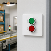 Panneau de commande étanche BAOBEN à bouton-poussoir, interrupteur marche/arrêt rouge et vert, en plastique robuste pour équipement d'ascenseur et de ventilation
