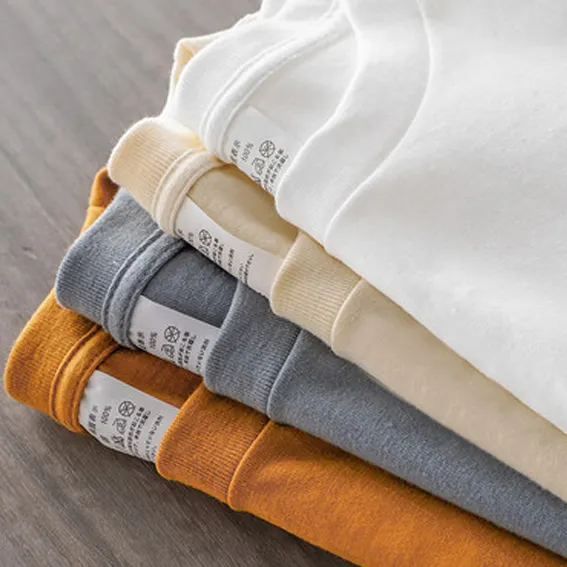 Yüksek kaliteli erkek boş % 50% pamuk Polyester o-boyun T-shirt baskı artı boyutu düz özel Logo baskılı siyah Unisex T shirt