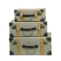Valise rétro couleur unie, bagage simple, valise antique, valise de cabine vintage portable