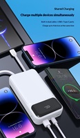 Batterie externe 20000mAh 22.5W avec double câble, batterie Li-Polymère Type-C portable haute capacité pour les voyages