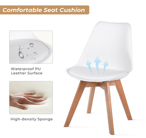 Sedia da Pranzo in Plastica Stile Scandinavo con Gambe in <span class=keywords><strong>Legno</strong></span> per Casa, <span class=keywords><strong>Cucina</strong></span> e Caffetteria - Product Image 3