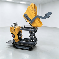 Mini-dumper chenillé hydraulique de 500 kg à chargement automatique avec ciseaux de levage et chenilles en caoutchouc