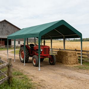 Abri <span class=keywords><strong>de</strong></span> voiture en acier robuste avec revêtement en poudre noire pour un faible impact visuel dans les environnements <span class=keywords><strong>de</strong></span> camping sensibles - Product Image 1