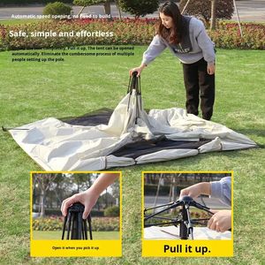 Tienda emergente de protección solar automática portátil, Equipo Familiar de tela Oxford para varias personas para acampar y viajar al aire libre en verano - Product Image 3