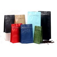 Nouvelle conception de sachets à fond plat imprimés en héliogravure, logo personnalisé, sachets à café, taille personnalisable, fermeture à glissière, qualité alimentaire, recyclables, respectueux de l'environnement