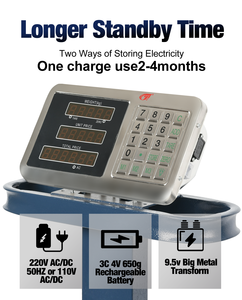 双显示屏600公斤铠装设计重量秤平台秤带万向轮 - Product Image 6