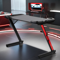 Table d'étude VANBOW en plastique noir avec logo personnalisé Bureau à domicile 110cm avec logo personnalisé