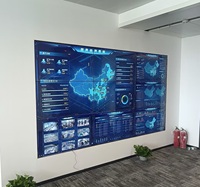 Mur vidéo LCD 65 pouces à cadre ultra-fin de 3,5 mm, 4K UHD, 500 nits, 60 Hz, avec boucle DP, maintenance frontale, fonctionnement 24/7 pour salle de contrôle