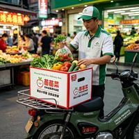 Golfkartonnen holle doos voor fruit en groenten, stapelbaar, herbruikbaar, voor de transport van verse landbouwproducten.
