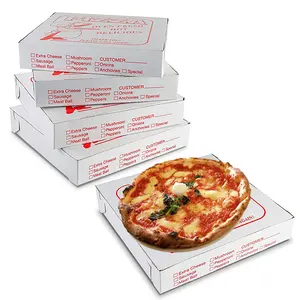 Boîte à pizza rectangulaire en carton kraft à emporter écologique Burger 7 14 "16" 20 33 "avec poignée