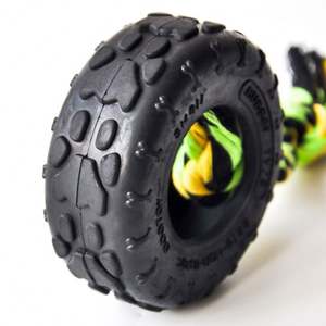 Sıcak satış agresif Chewers doğal kauçuk + halat yıkılmaz köpek oyuncak lastik şekli eğitim çiğneme oyuncakları sert oyuncak - Product Image 4