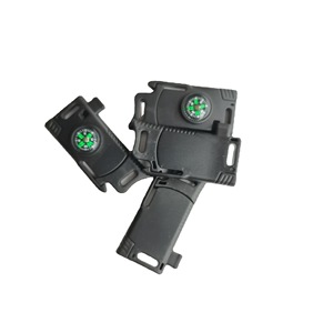 Multifunctional Backpack Buckle With Compass Knife Flint Whistle Black Compact Survival Gear 6.3x3.3 Cm YY-0040 - Product Image 3