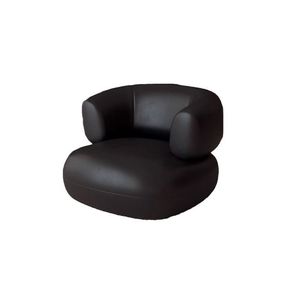 Italian Style <b>Black</b> Leather Sofa Retro Faux Leather Couch for Clothing Store Beauty Salon Reception Lounge Area - Product Image 1