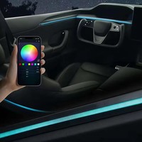 Kit d'éclairage intérieur LED Cardoo Ambient Light pour Tesla Model X 2022+ RGB 128 couleurs, éclairage longue portée, gravure laser, amélioration de l'éclairage intérieur