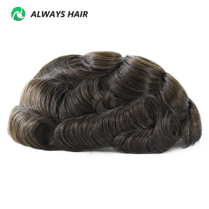 Rambut Palsu Renda Penuh Transparan Tipis Cokelat Rambut Manusia India Unit Rambut Renda Pria untuk Wig Pria Blok Rambut Palsu - Product Image 3