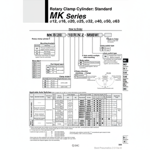 Cilindros hidráulicos SMC Pneumatics Cilindro de abrazadera giratoria - Product Image 1