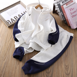 Abito Casual in pile da ragazzo alla moda due pezzi di <span class=keywords><strong>abbigliamento</strong></span> <span class=keywords><strong>sportivo</strong></span> con imbottitura in cotone invernale nuovi pantaloni da giacca per <span class=keywords><strong>bambini</strong></span> per l'autunno inverno - Product Image 2