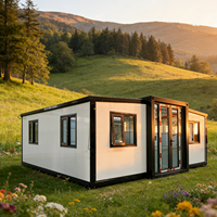 Maison conteneur de luxe pliable style ferme avec salle de bain et cuisine, mini-villa mobile pour bureau et télétravail