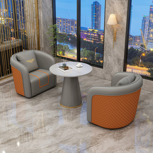 <b>Hotel</b> <b>Sofa</b> Set PU Leather Metal Frame Durable For Restaurant Commercial Space - Product Image 2