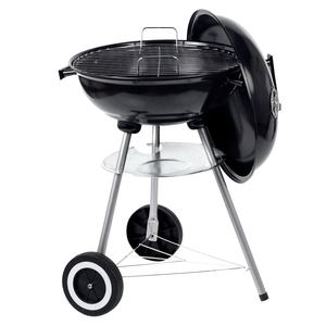 Parrilla Portátil de Carbón para Barbacoa con Ruedas, Redonda, de 16/17/18 Pulgadas, con Mango de Madera Antiescaldante - Product Image 1