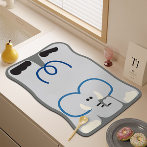 Cartoon Kitchen Mat Diatomaceous Earth Non Slip Novelty Shape Animal Print Absorbent Quick Drying Easy Clean - Product Image 2