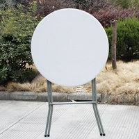 Table de cocktail pliante en plastique de haute qualité, ronde, blanche, de 110 cm, pour jardin, fête, barbecue, extérieur moderne
